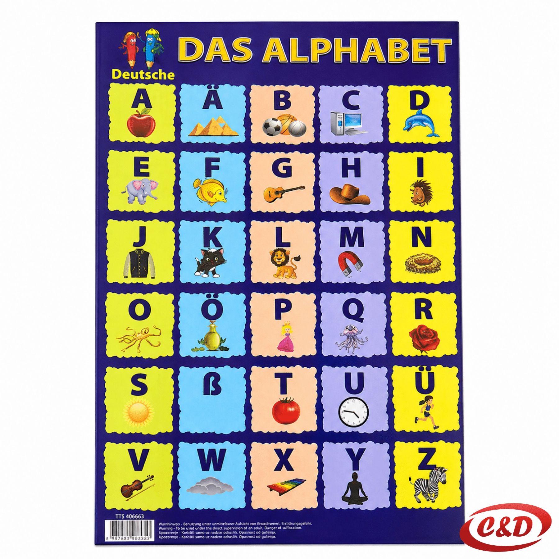 Edukativna tablica Učimo slova – Njemački alfabet A4