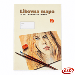 Likovna mapa za 7. i 8. razred osnovne škole s 35 dijelova u kartonskoj ambalaži