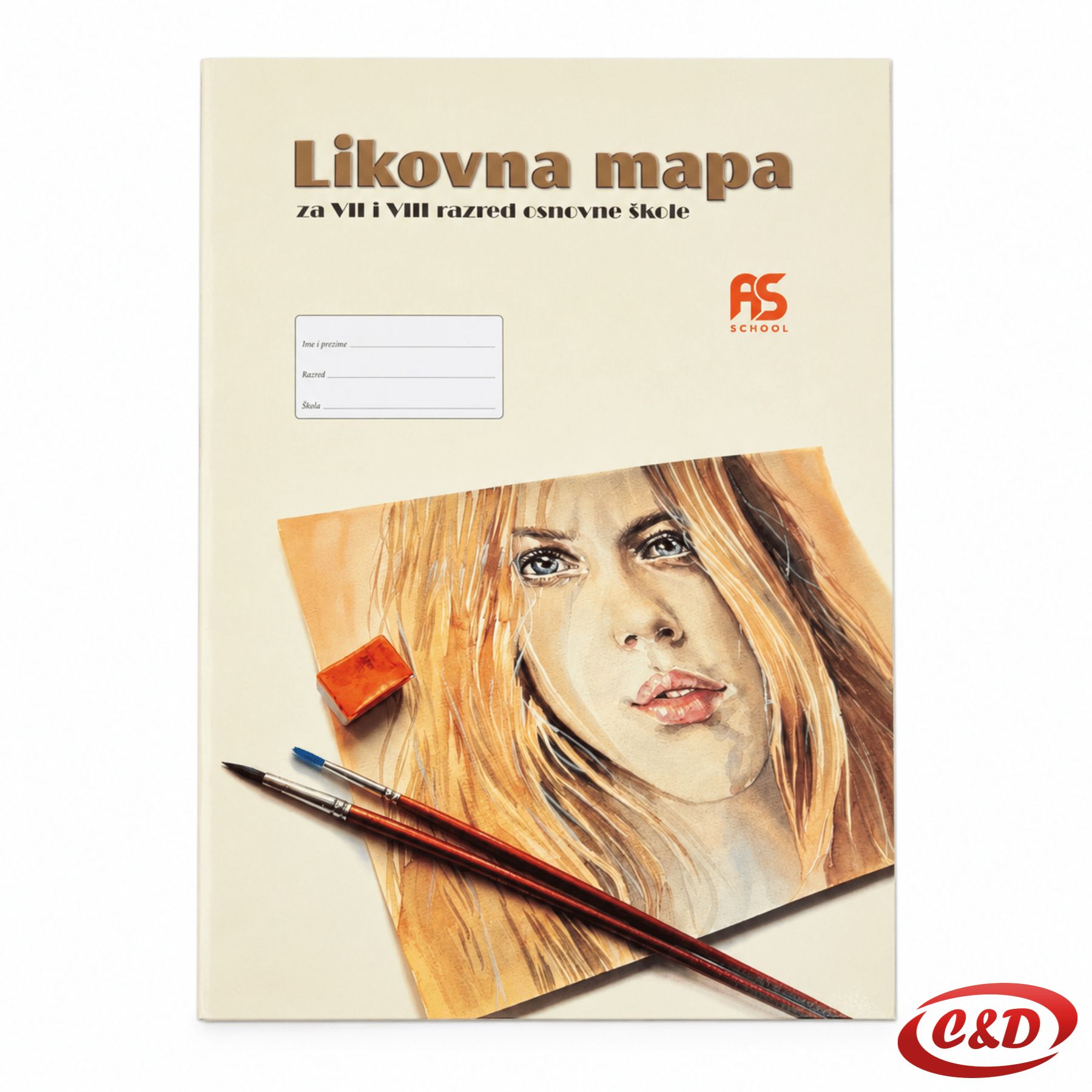 Likovna mapa za 7. i 8. razred osnovne škole s 35 dijelova u kartonskoj ambalaži