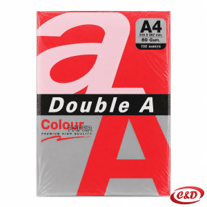 Crveni papir u boji Double A A4, 80 g/m², pakiranje od 100 listova