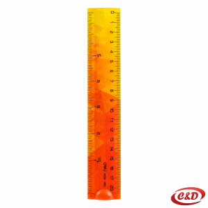 Deli fleksibilno ravnalo od plastike i gume, 20 cm, narančaste i žute boje