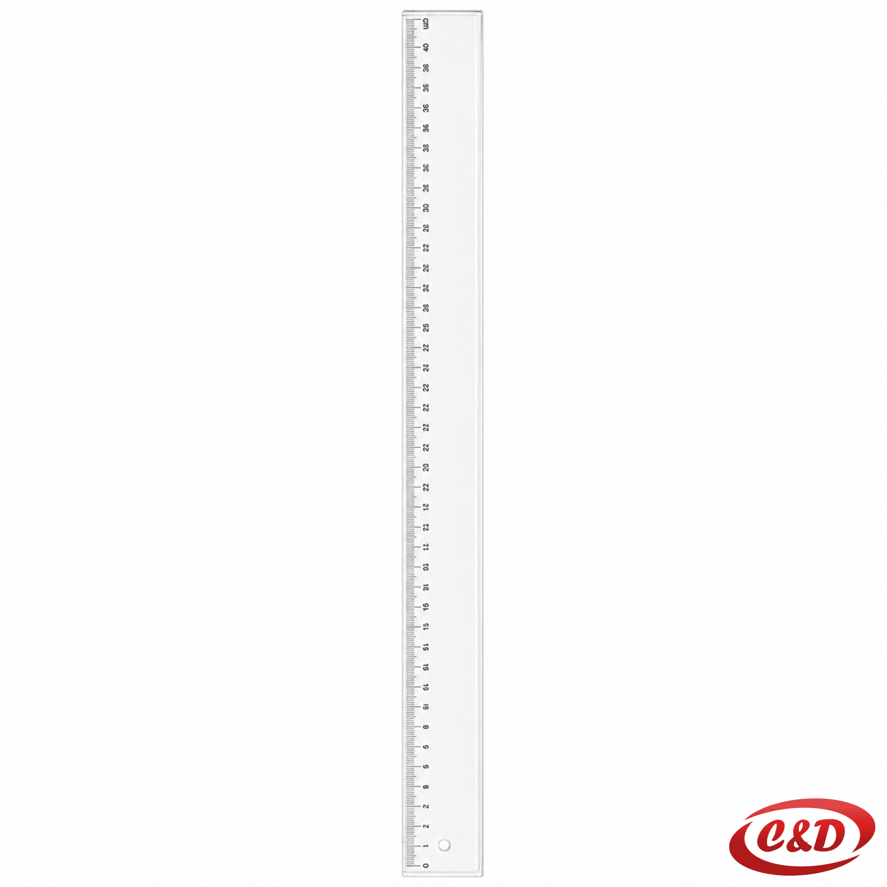 Deli prozirno plastično ravnalo duljine 40 cm