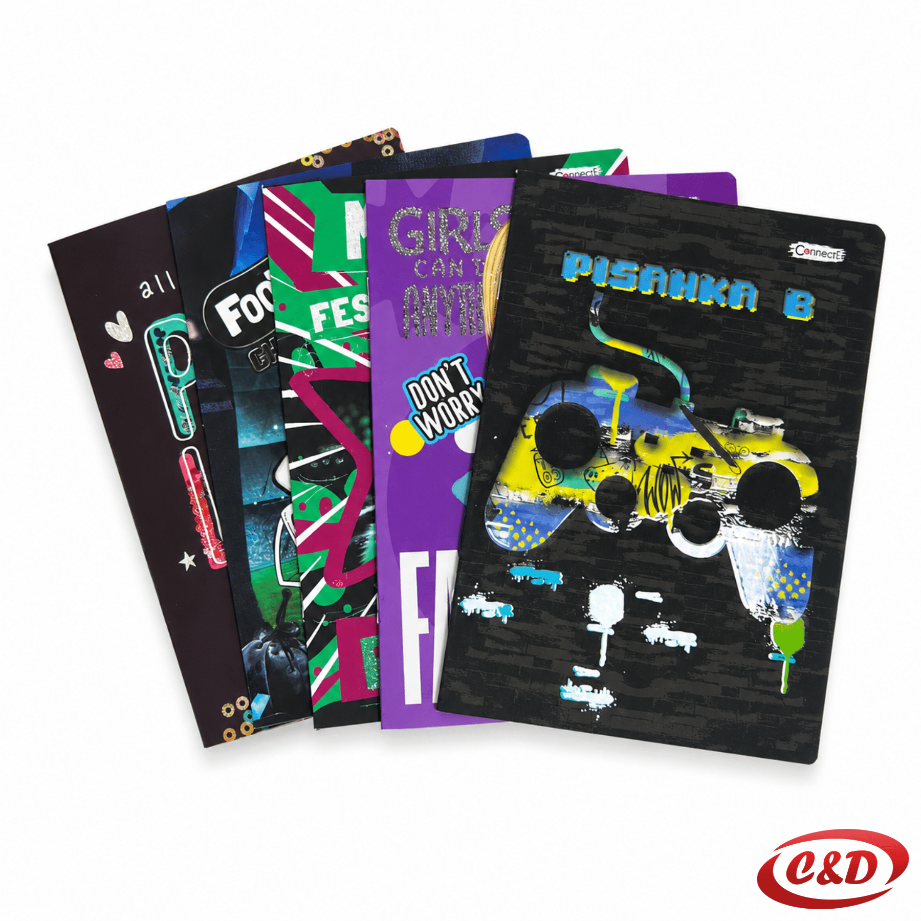 Connect pisanka B B5 s 24 lista, soft touch koricama i školskim obrascem za 1. razred