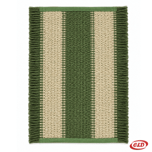 Zeleno-smeđi pleteni podmetač od jute 45 × 30 cm s resama