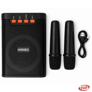 Crni bežični karaoke zvučnik KMS-197 sa mikrofonom Bluetooth RGB 5 W