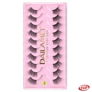 Crne umjetne trepavice 3D/06 Cat-Eye, 10 pari