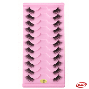 Crne umjetne trepavice 3D/06 Cat-Eye, 10 pari