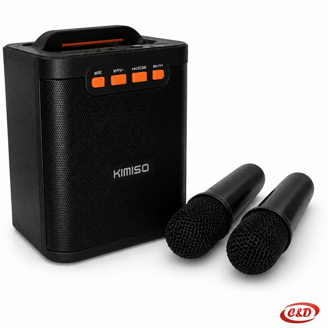 Crni bežični karaoke zvučnik KMS-197 sa mikrofonom Bluetooth RGB 5 W