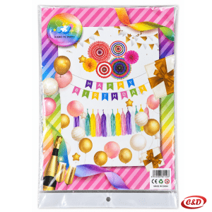 Uradi sam set za rođendan sa šarenim lepezama, party resama i Happy Birthday natpisom