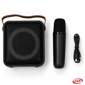 Crni mini bežični karaoke zvučnik K1 sa mikrofonom 6 W