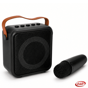 Crni mini bežični karaoke zvučnik K1 sa mikrofonom 6 W