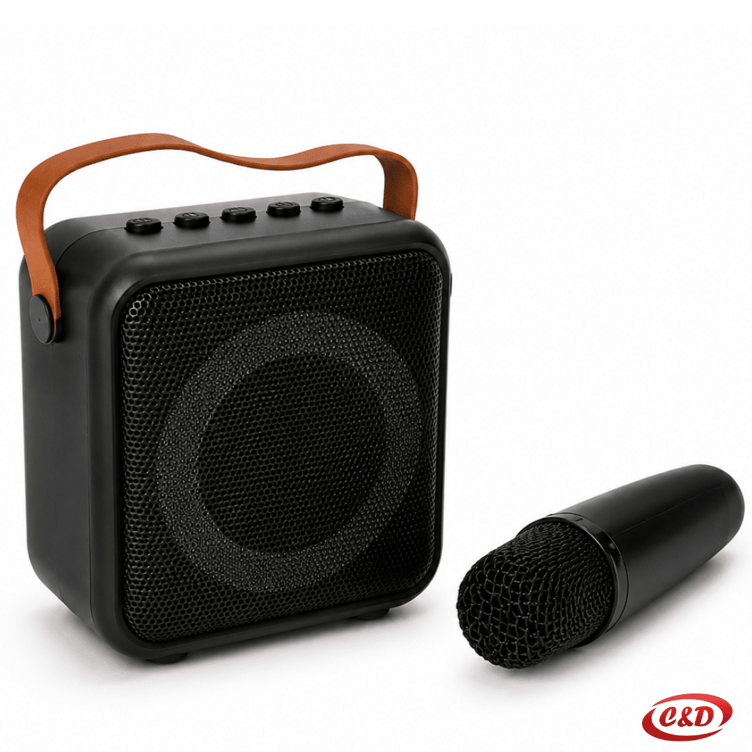 Crni mini bežični karaoke zvučnik K1 sa mikrofonom 6 W
