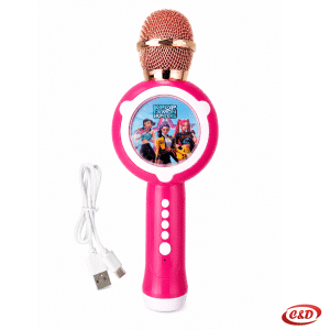 Rozi K-Pop karaoke mikrofon s Bluetoothom, LED svjetlima i glasovnim efektima