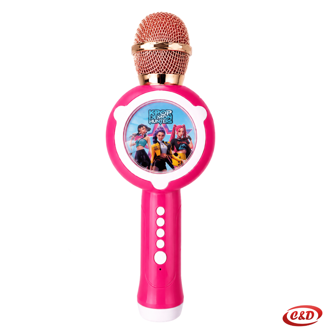 Rozi K-Pop karaoke mikrofon s Bluetoothom, LED svjetlima i glasovnim efektima