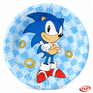 Plavi Sonic papirni tanjuri 18 cm, pakiranje 6 komada