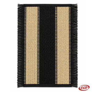 Crno-bež pleteni podmetač od jute 45 × 30 cm s crnim resama