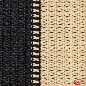 Crno-bež pleteni podmetač od jute 45 × 30 cm s crnim resama