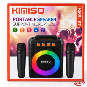Crni bežični karaoke zvučnik KMS-197 sa mikrofonom Bluetooth RGB 5 W