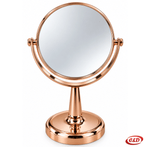 Stolno ogledalo Rose Gold promjera 15 cm i visine 25 cm