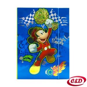 Kartonska A4 fascikla s gumicom i motivom Mickey Mouse dimenzija 32 × 23 × 4 cm