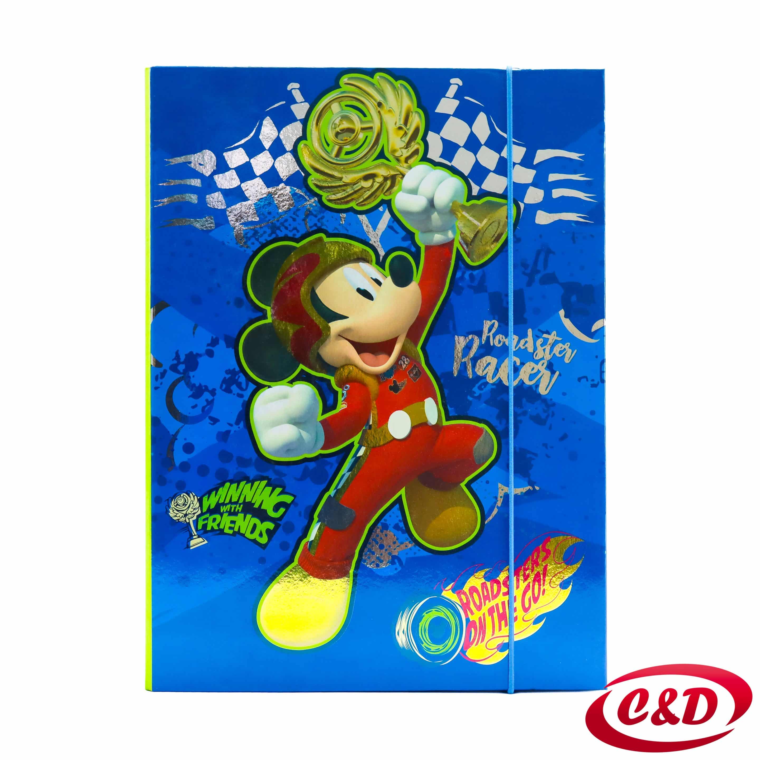 Kartonska A4 fascikla s gumicom i motivom Mickey Mouse dimenzija 32 × 23 × 4 cm