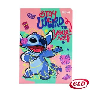 Bilježnica Stitch A5 s mekim uvezom, crtama i 50 listova u ljubičastoj, plavoj i rozoj boji