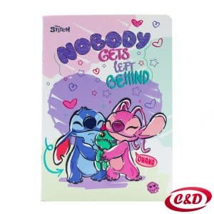 Bilježnica Stitch A5 s mekim uvezom, crtama i 50 listova u ljubičastoj, plavoj i rozoj boji