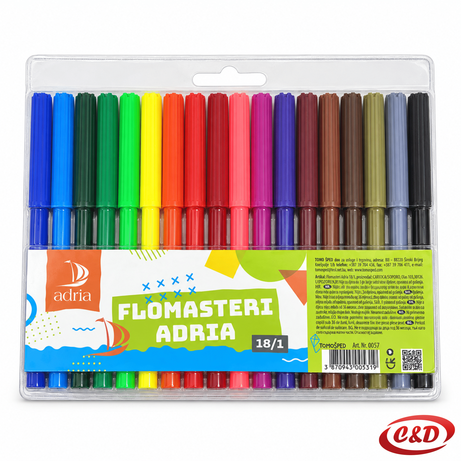 Adria flomasteri 18/1 u živopisnim bojama