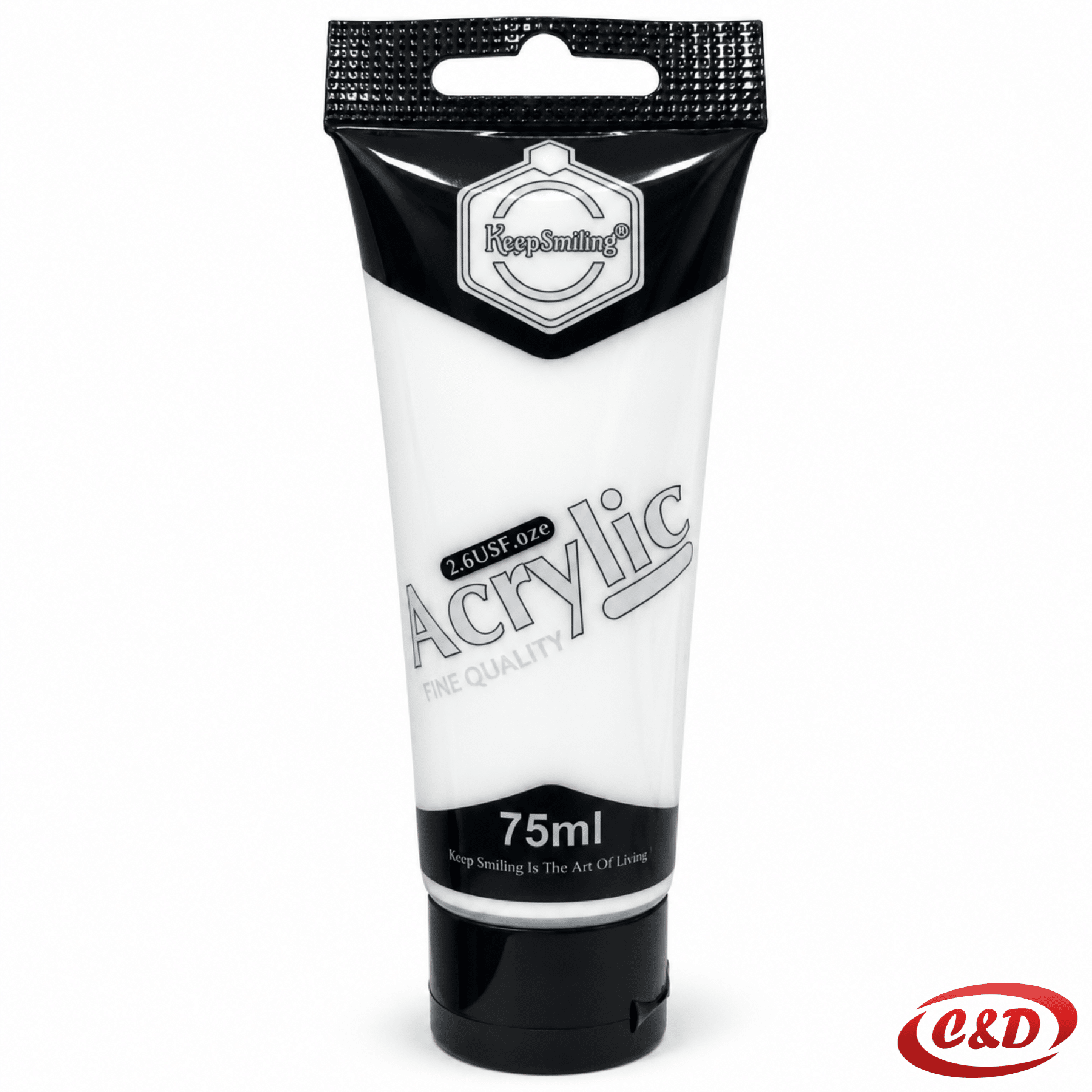 KeepSmiling bijela akrilna boja 75 ml u plastičnoj tubi