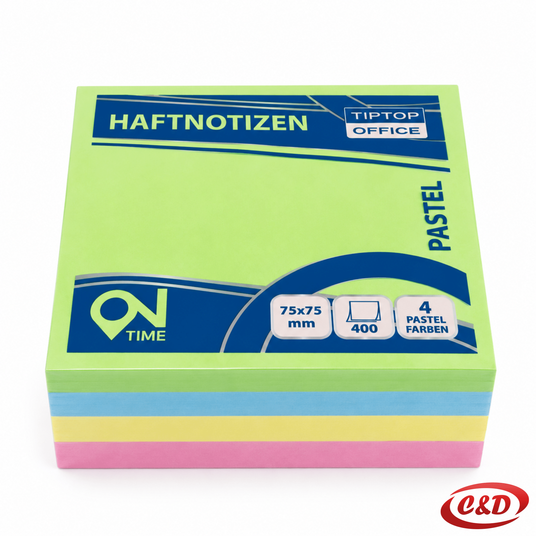 Tip Top Office samoljepljivi pastelni papirići 7,5 × 7,5 cm u četiri pastelne boje