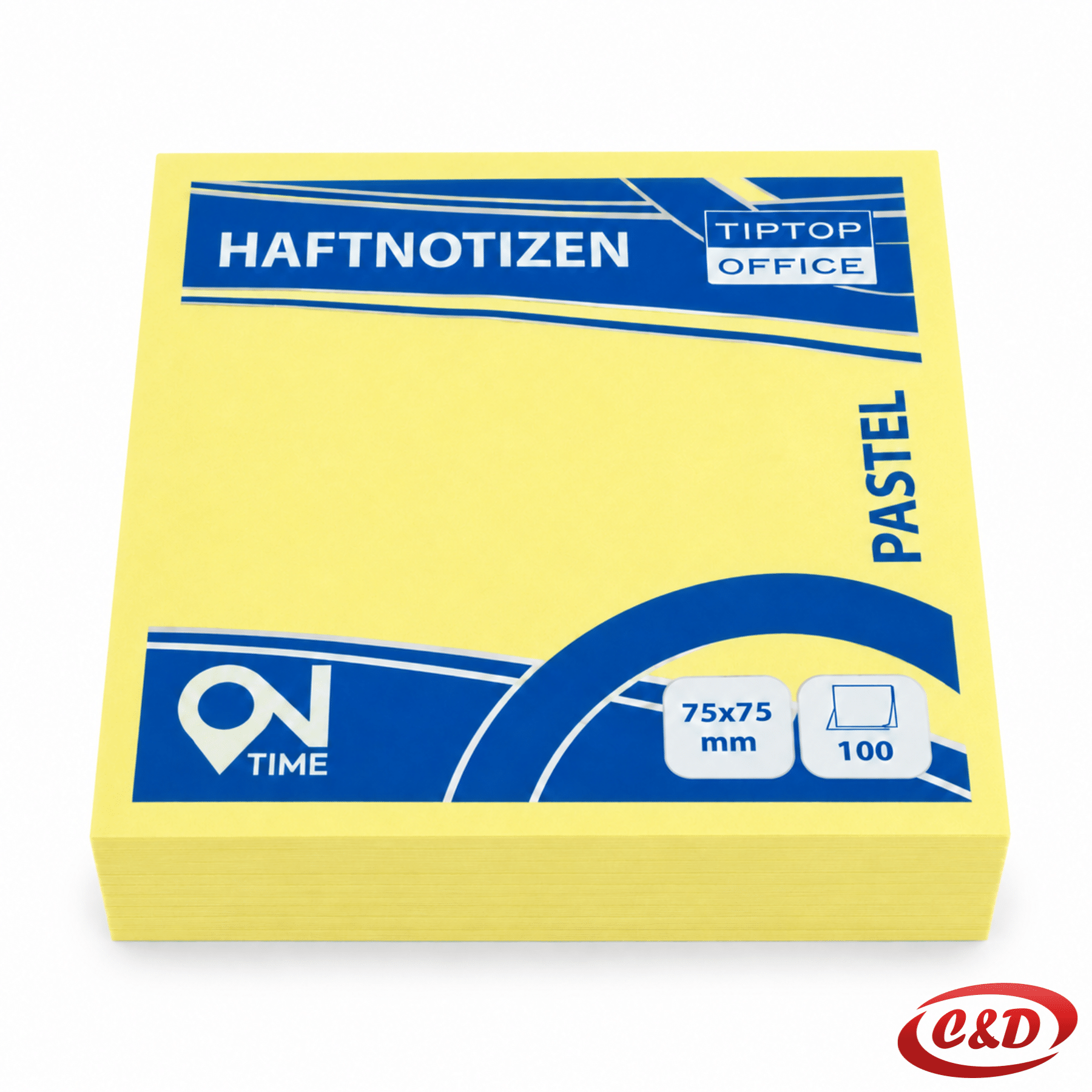 Tip Top Office pastelni samoljepljivi papirići 7,5 × 7,5 cm u žutoj boji
