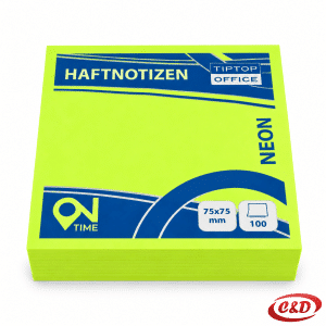 Tip Top Office neon zeleni samoljepljivi papirići 7,5 × 7,5 cm