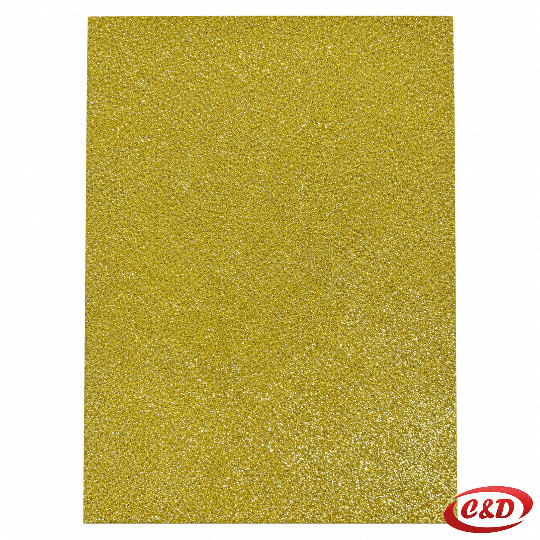 Zlatna EVA pjena sa šljokicama dimenzija 30 × 20 cm
