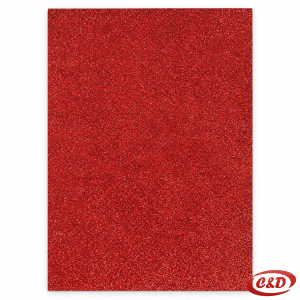 Crvena EVA pjena sa šljokicama dimenzija 30 × 20 cm