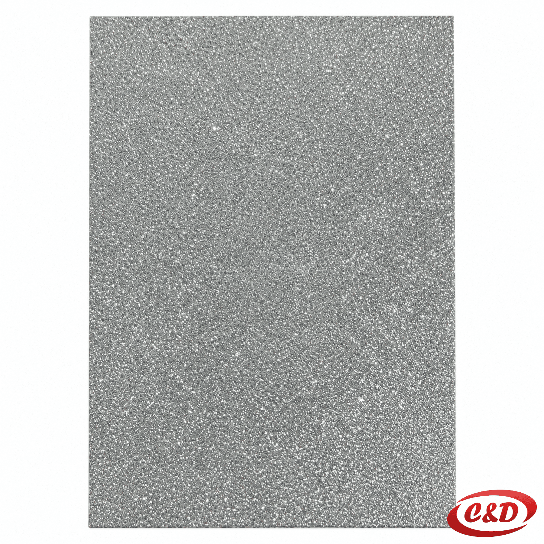 Srebrna EVA pjena sa šljokicama dimenzija 30 × 20 cm