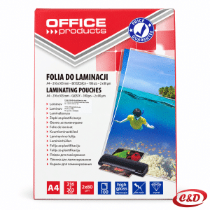 Sjajne A4 folije za plastifikaciju debljine 2 × 80 mikrona u pakiranju od 100 komada