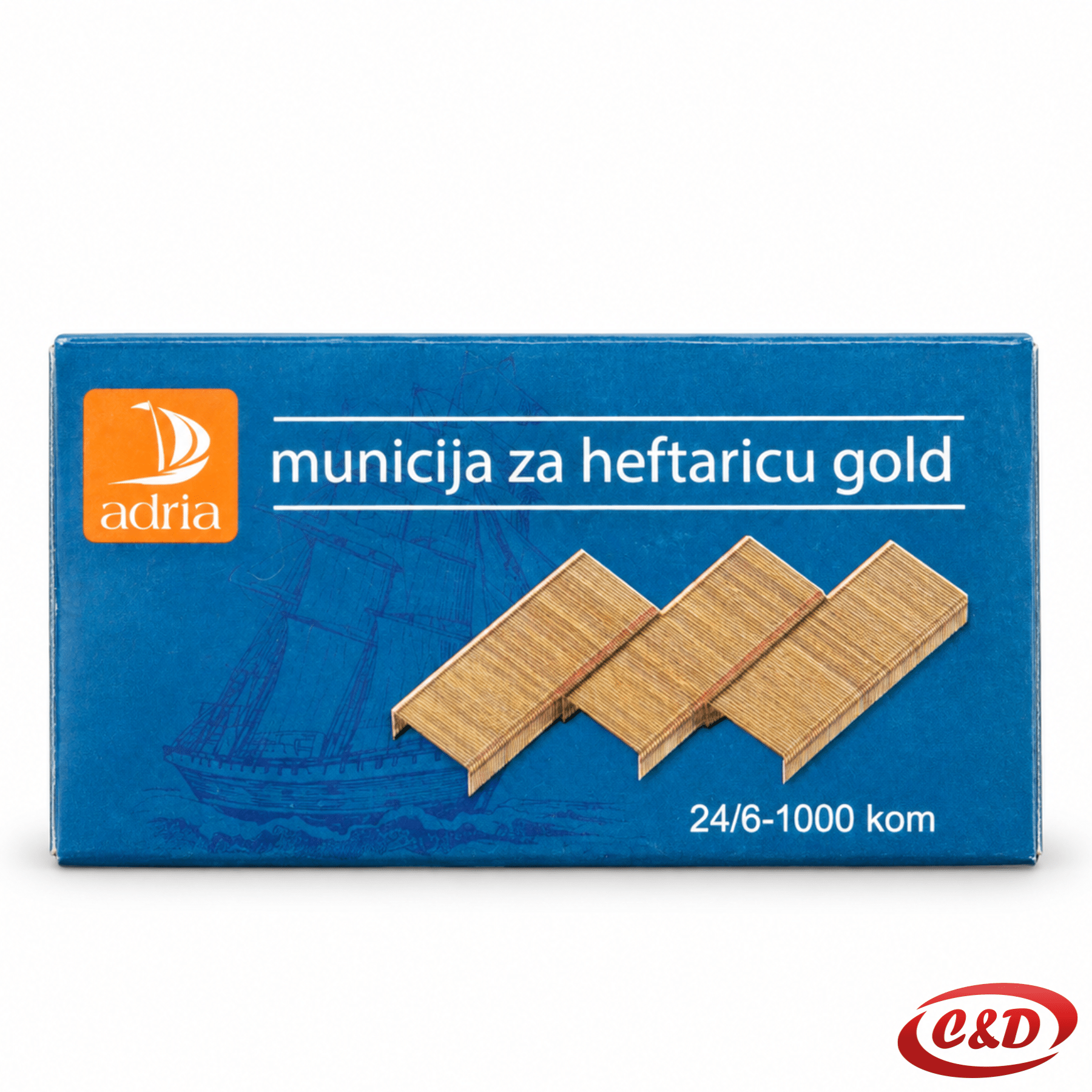 Adria zlatna municija za heftalicu 24/6 u pakiranju od 1000 komada