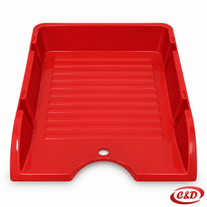 Crvena plastična polica za spise i A4 dokumente dimenzija 29 × 22 × 5 cm