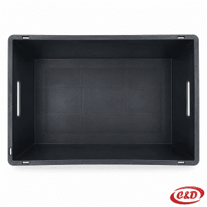 Crna PVC uklopna gajba 60 L dimenzija 60 × 40 × 33 cm