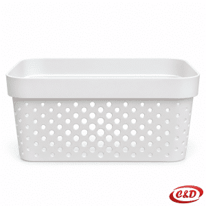 Bijela organizer korpa za odlaganje bez pregrada dimenzija 26 × 18 × 12 cm