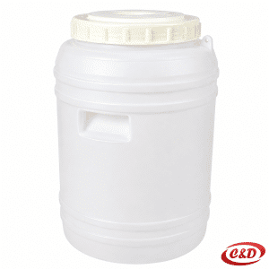 Bijelo PVC bure s podčepom zapremnine 20 litara, visine 38 cm i promjera 22 cm