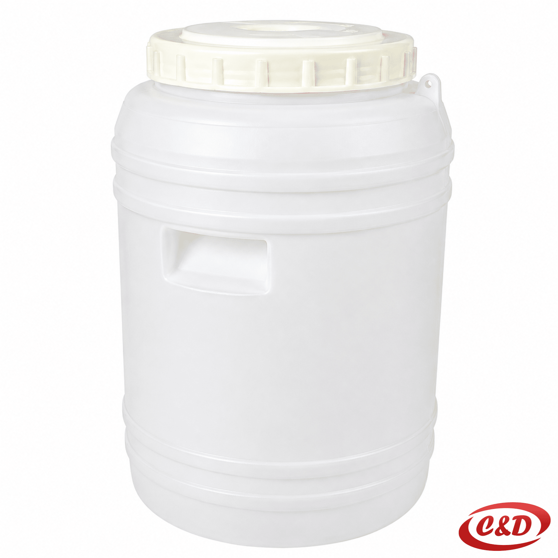 Bijelo PVC bure s podčepom zapremnine 20 litara, visine 38 cm i promjera 22 cm