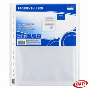 Prozirne TipTop Office Premium košuljice za dokumente A4, pakiranje 100 komada
