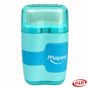 Maped 2u1 oštrilo s gumicom u plavoj i bijeloj boji dimenzija 6 × 3 cm