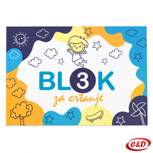 Blok br. 3 s 10 listova bijelog akvarel papira dimenzija 33 × 23 cm