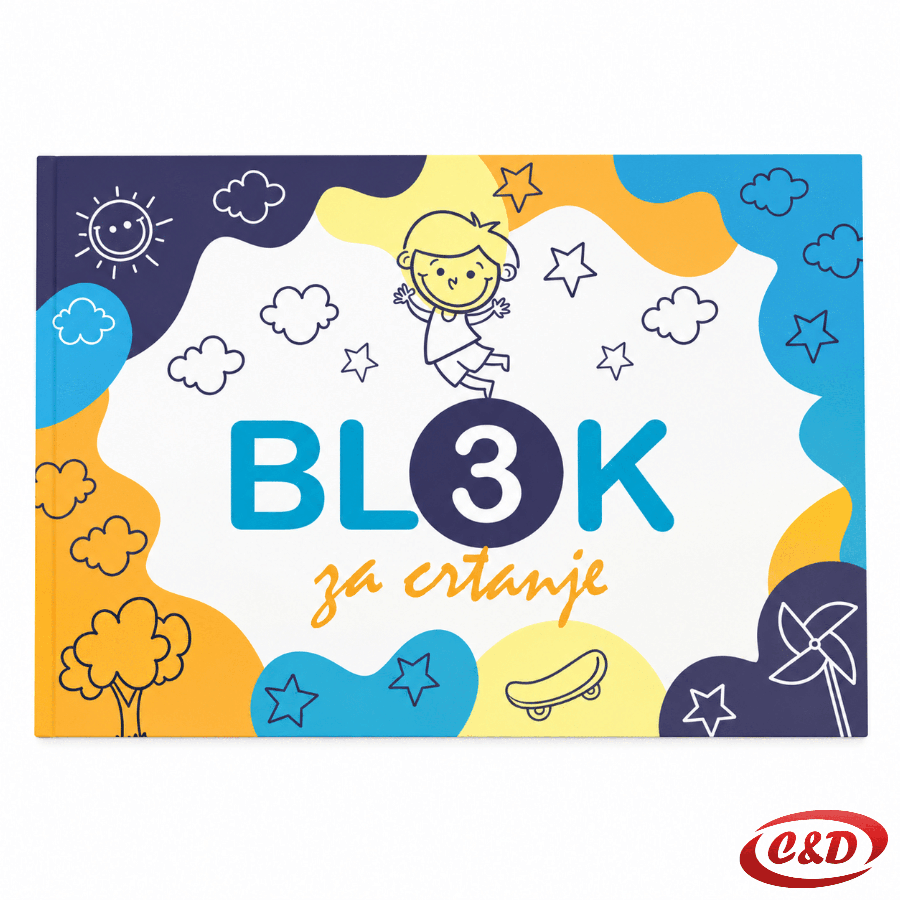 Blok br. 3 s 10 listova bijelog akvarel papira dimenzija 33 × 23 cm