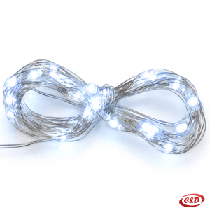 Bijele LED lampice mravi na savitljivoj bijeloj žici