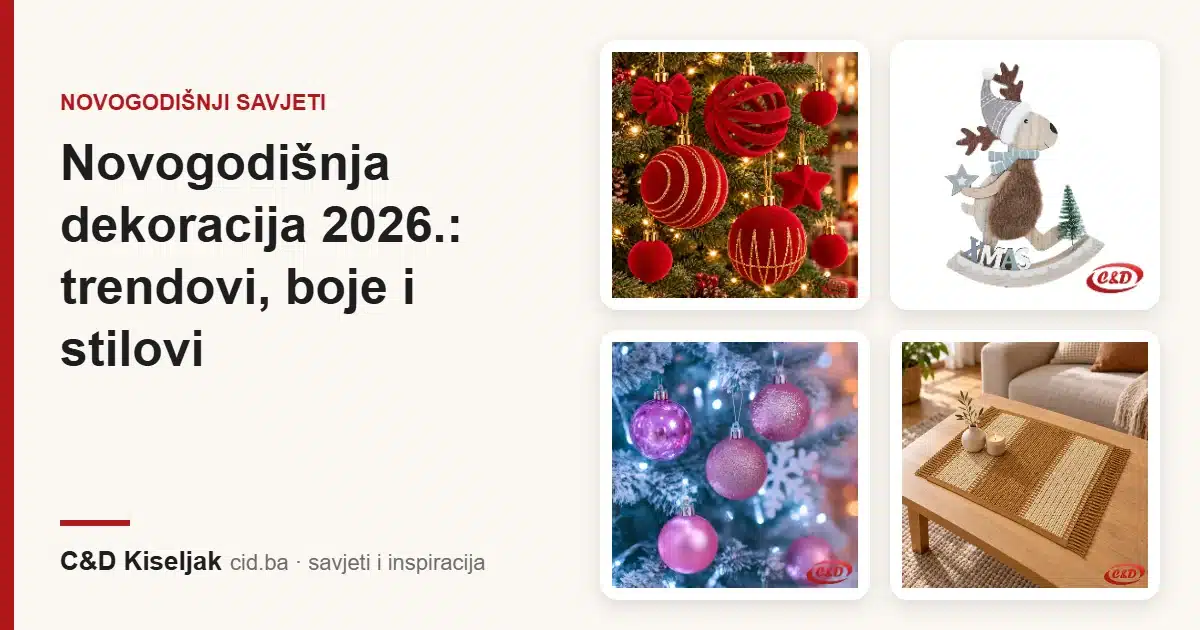 Novogodišnja dekoracija 2026.: trendovi, boje i stilovi