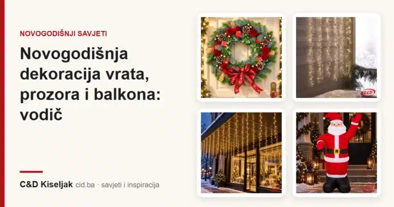 Novogodišnja dekoracija vrata, prozora i balkona: vodič
