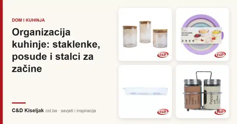 Organizacija kuhinje: staklenke, posude i stalci za začine